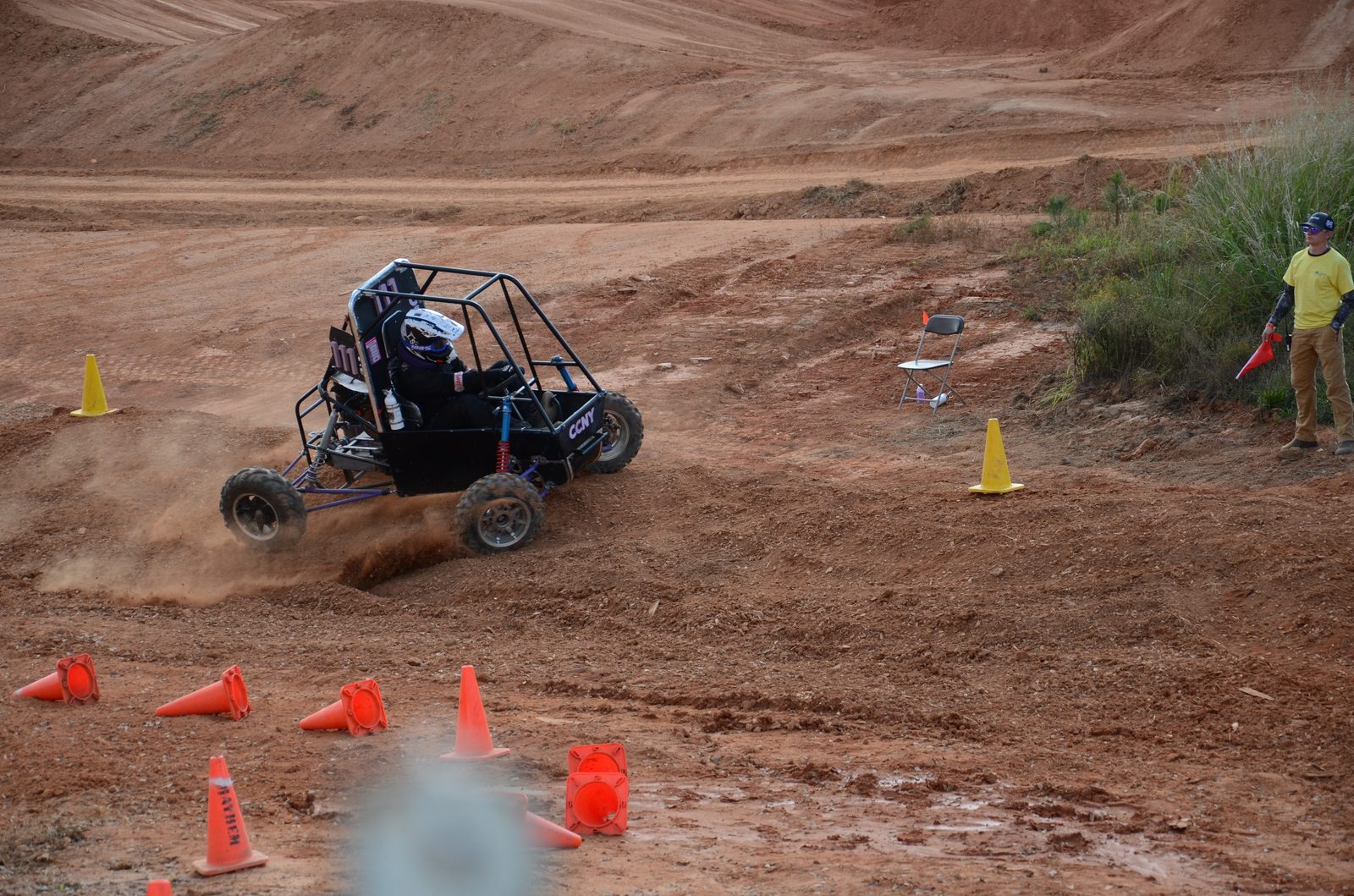 Car cornering on the course