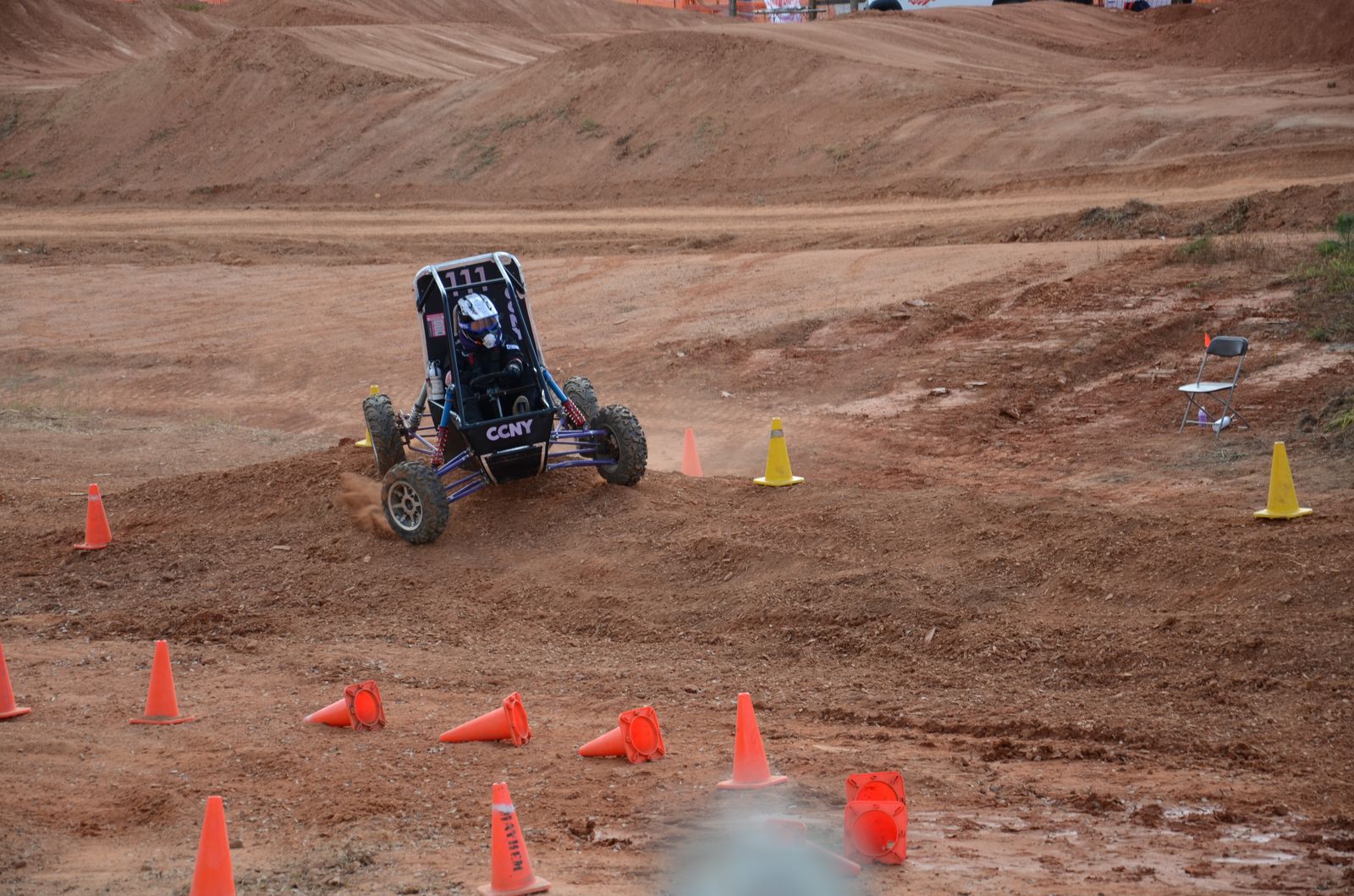 Car cornering through cones
