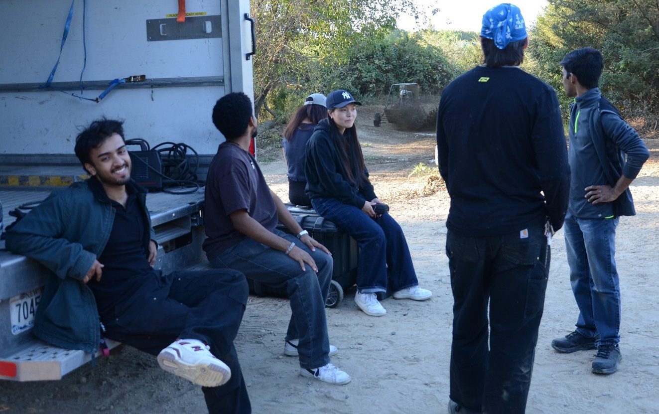 Team relaxing in the paddock